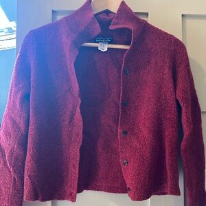 Patagonia Red Soft Button Up Sweater